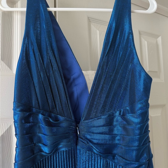 Mac Duggal Shimmering Blue Maxi Dress - Picture 7 of 9